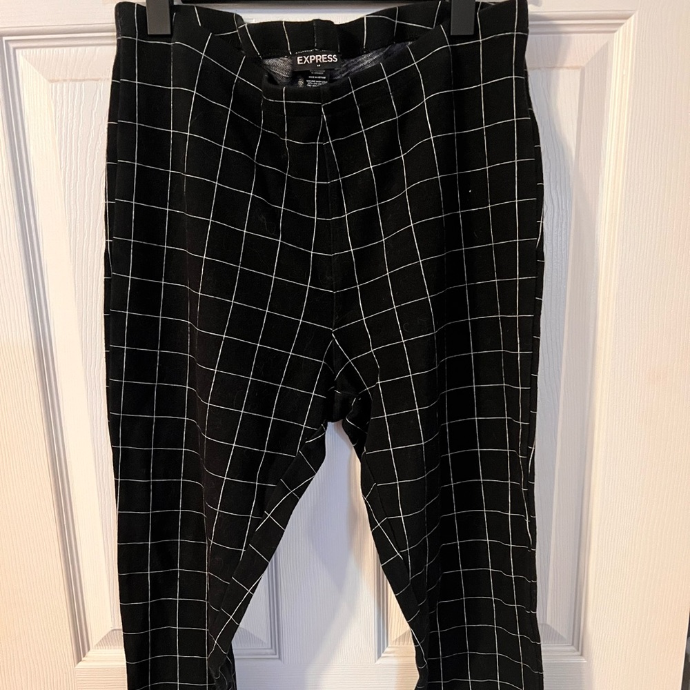 Express dress pants black and white striped size large